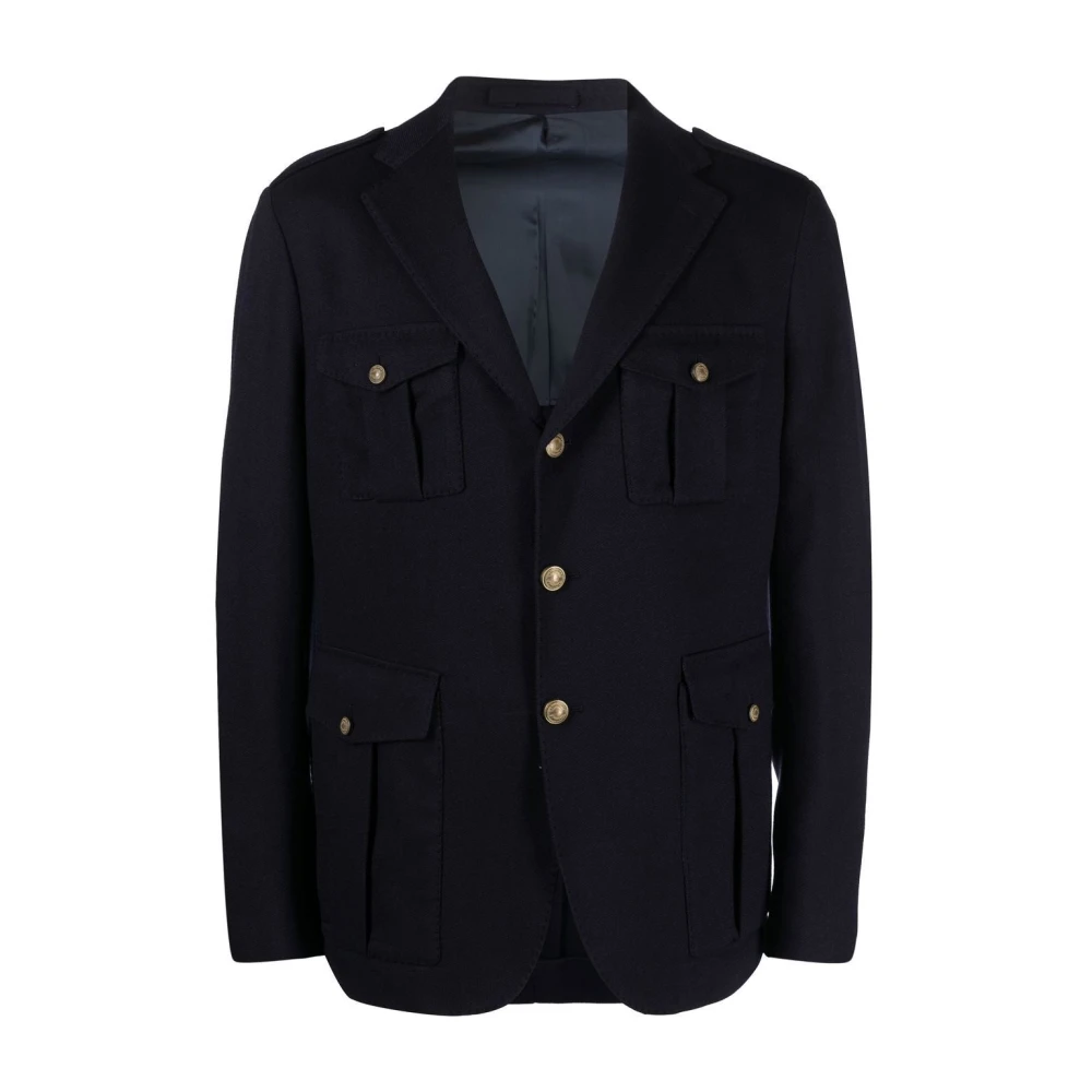 Eleventy Blauwe Wol Casual Blazer Blue Heren