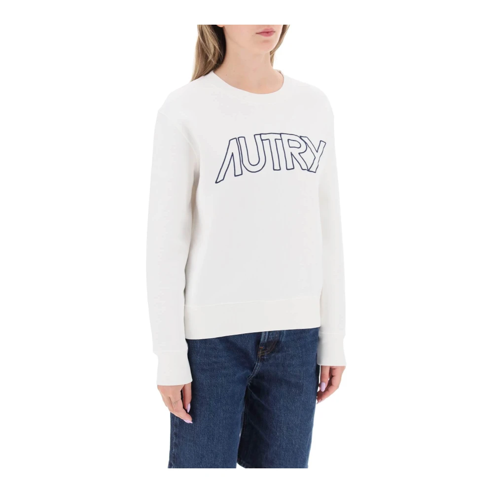 Autry Geborduurd Logo Sweatshirt White Dames