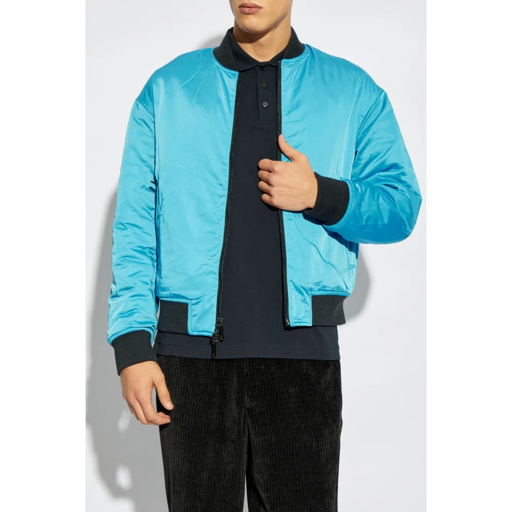 Emporio Armani Omkeerbare bomberjack Blue Heren
