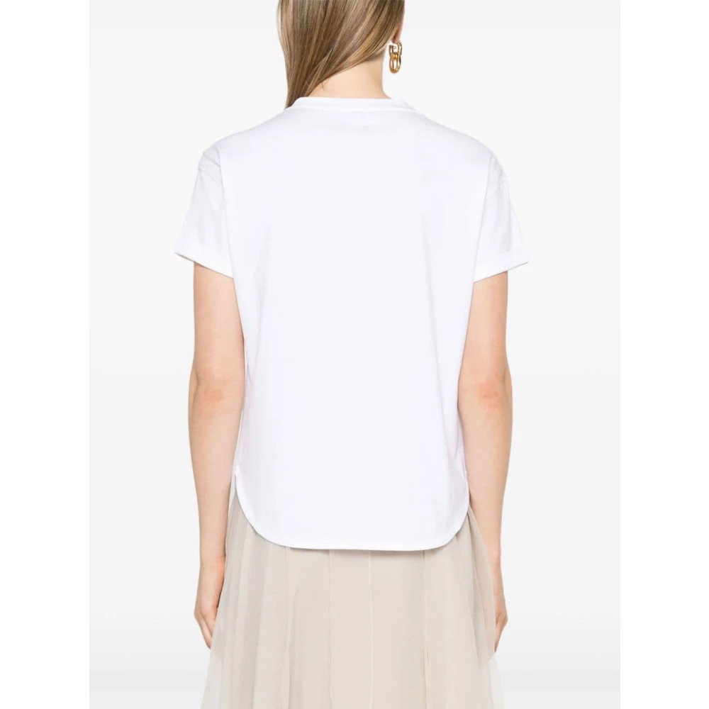 BRUNELLO CUCINELLI Witte katoenen T-shirts en polo's White Dames