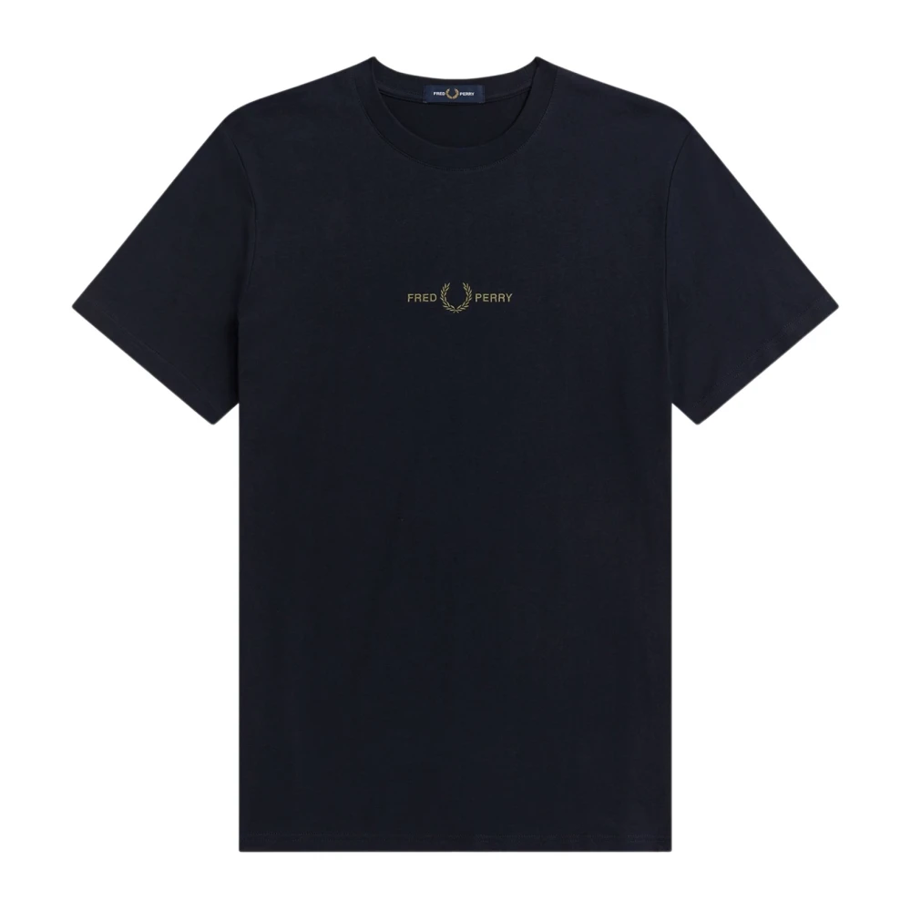 Fred Perry Broderad Logotyp T-shirt Navy Blue, Herr