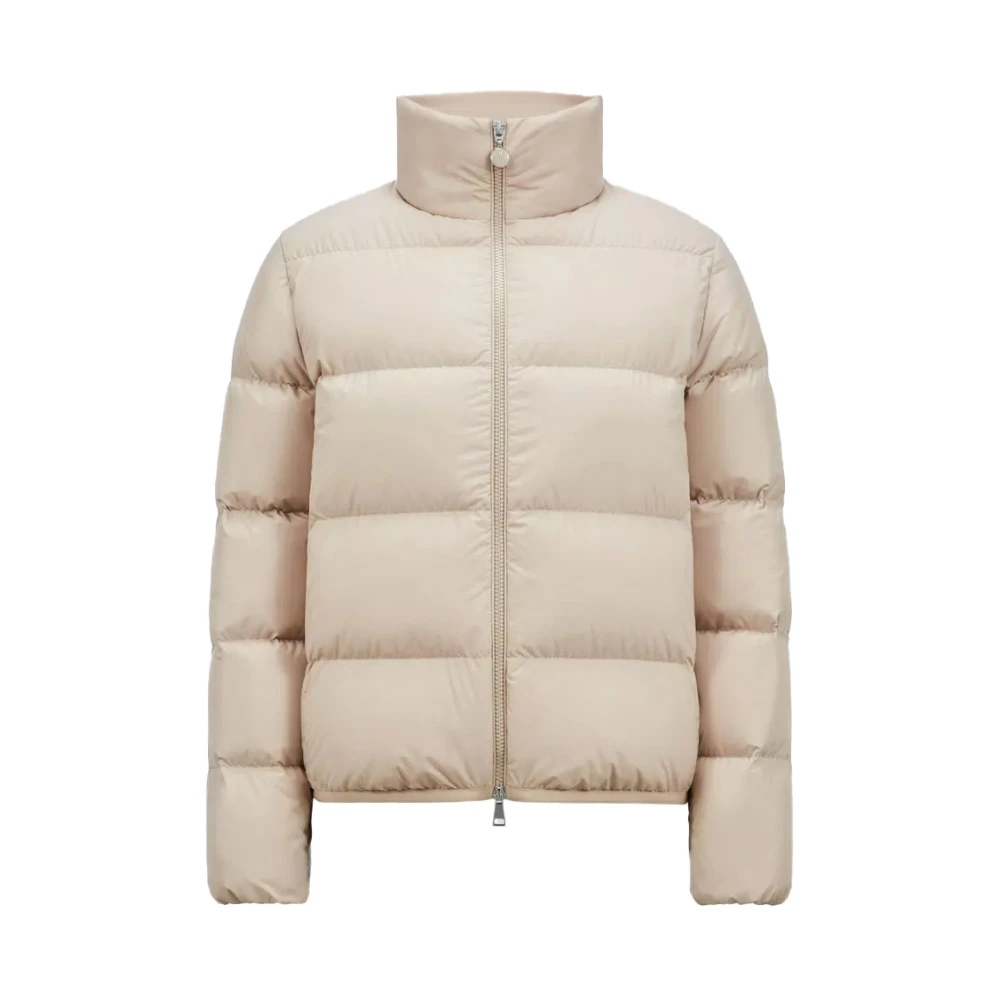 Moncler Korte Dons Puffer Jas Beige Dames