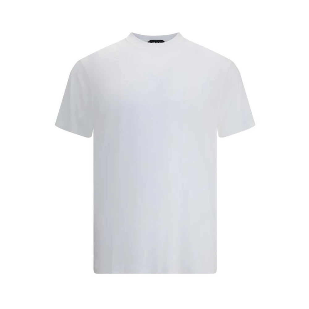 Tom Ford Men's White Minimal Cotton T-Shirt With Discreet Logo - T-Shirts - 3XL- Tops