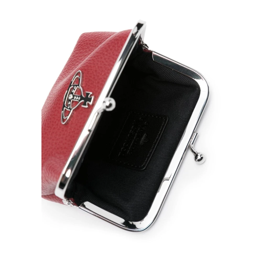 Vivienne Westwood Rode Portemonnee van Imitatieleer met Orb Plaque Detail Red Dames
