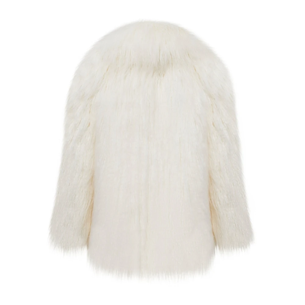 Cesare Gaspari Winter Warme Nep Bontjas Wit White Dames