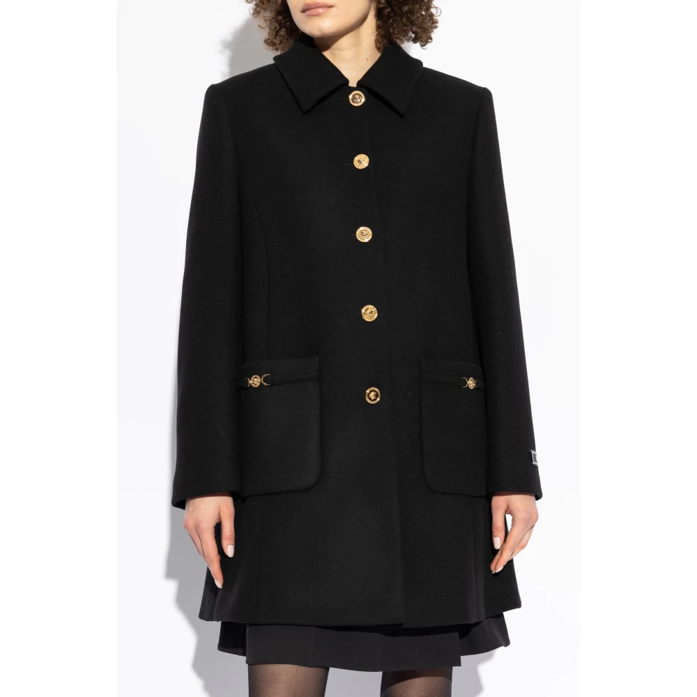 Versace Wollen jas Black Dames