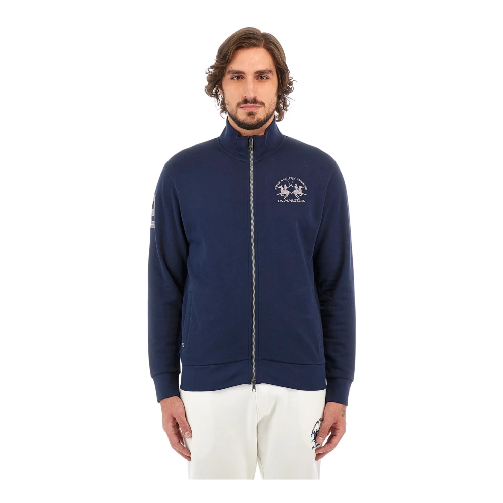 LA MARTINA Heren Zip Sweatshirt Regular Fit Raul Blue Heren