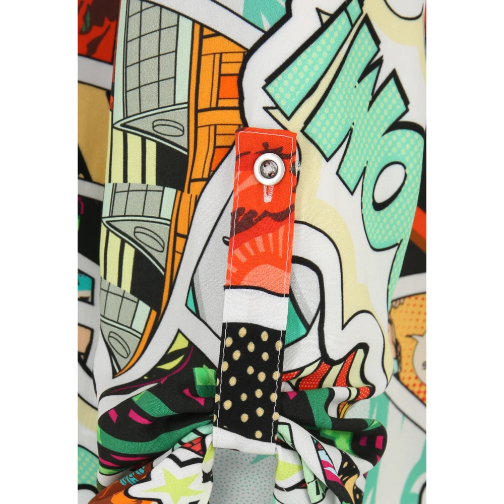 Doris S Kleurrijke Comic Blouse met A-Lijn Snit Multicolor Dames