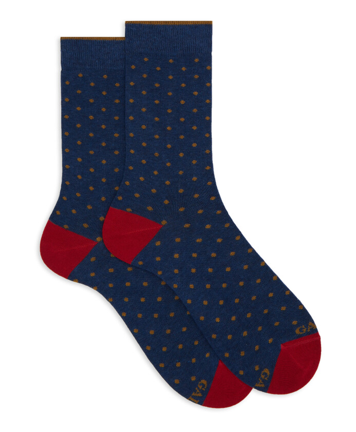 chaussettes-courtes-en-coton-bleu-a-pois-pour-hommes