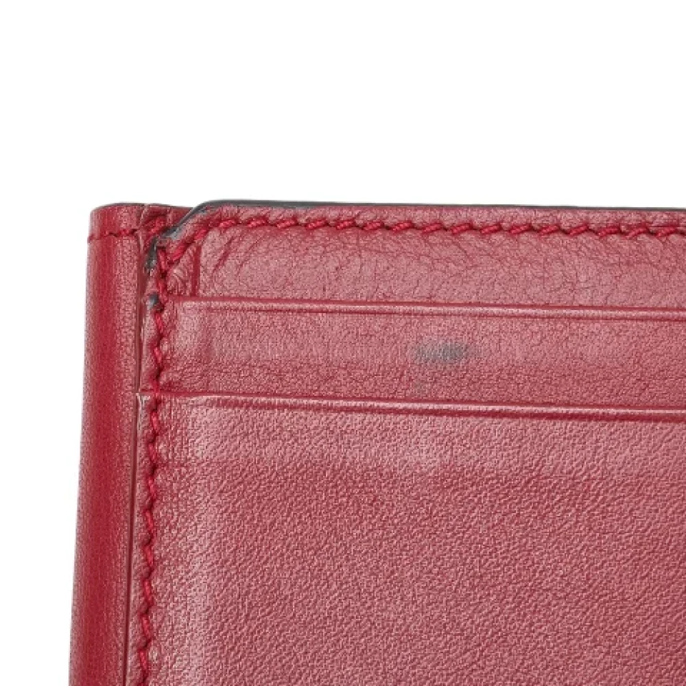 Dior Vintage Pre-owned Leather wallets Red Dames