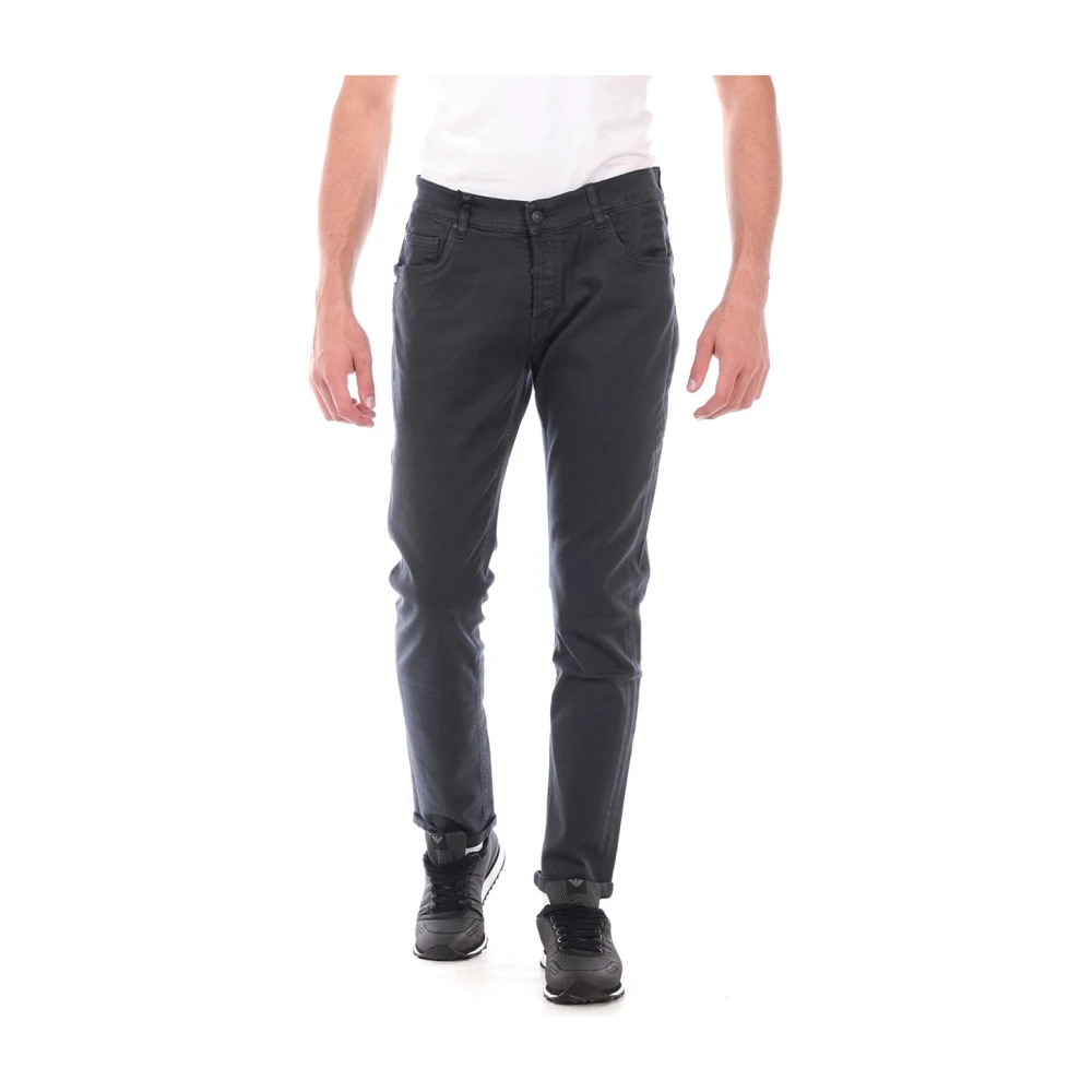 Daniele Alessandrini Men's Gray Slim-Fit Trousers, W38, Jeans Trouser