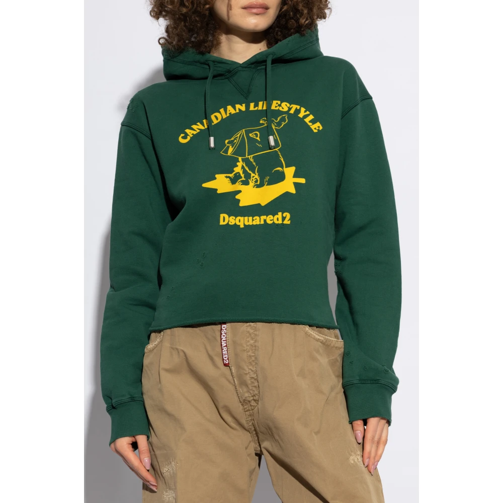 Dsquared2 Sweatshirt met logo Green Dames