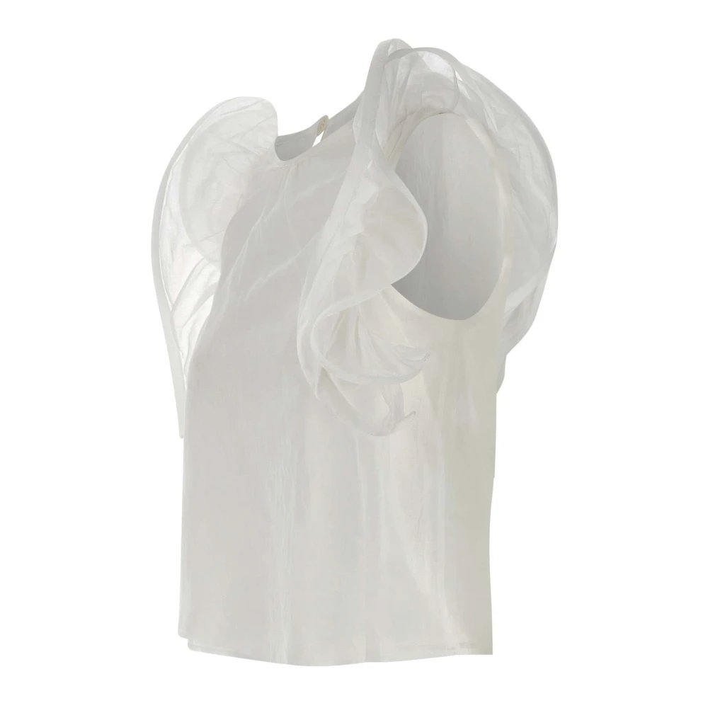 Kaos Witte Katoenen Poplin Top White Dames