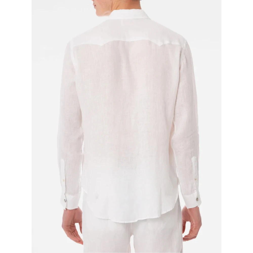 MC2 Saint Barth Witte linnen herenoverhemd White Heren