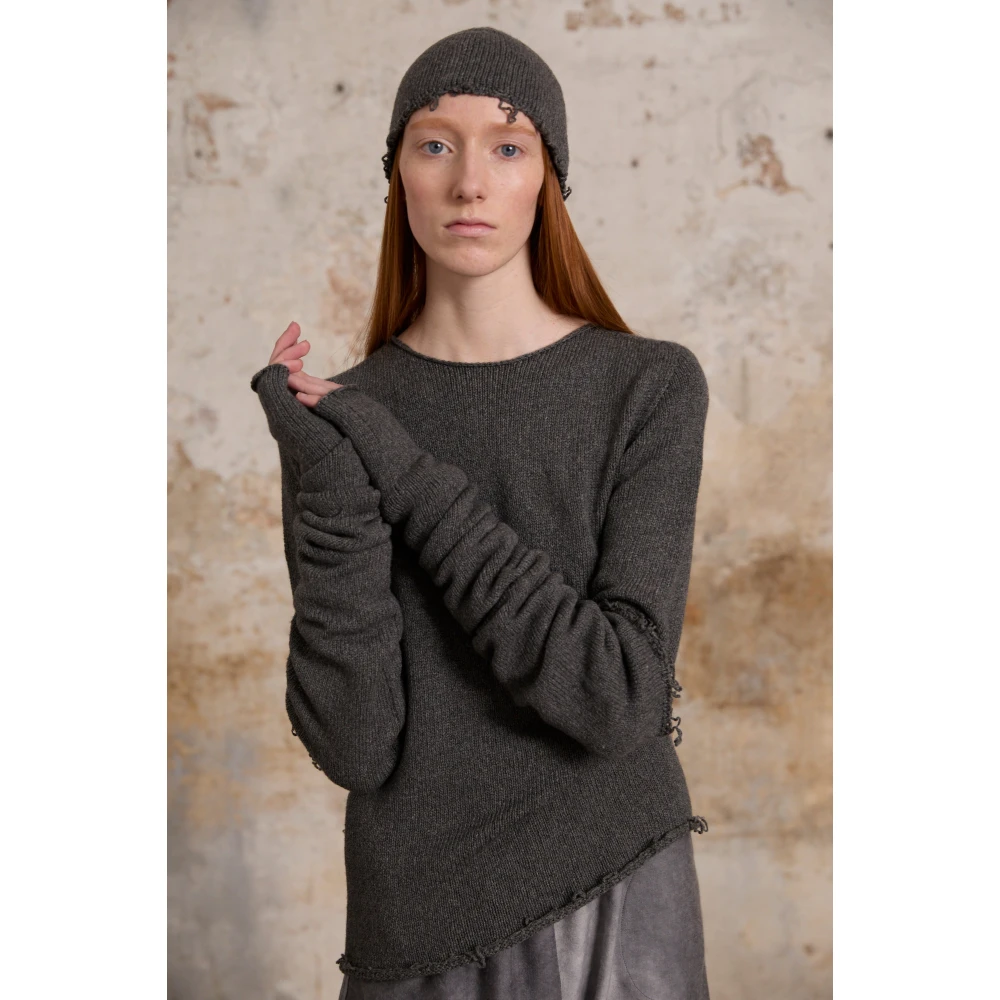 Cortana Winter grijs melange wol en kasjmier trui Gray Dames