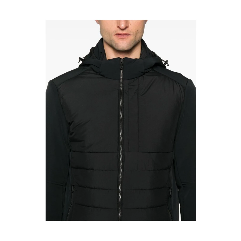 PAUL & SHARK Zwarte Gewatteerde Jas met Capuchon Black Heren