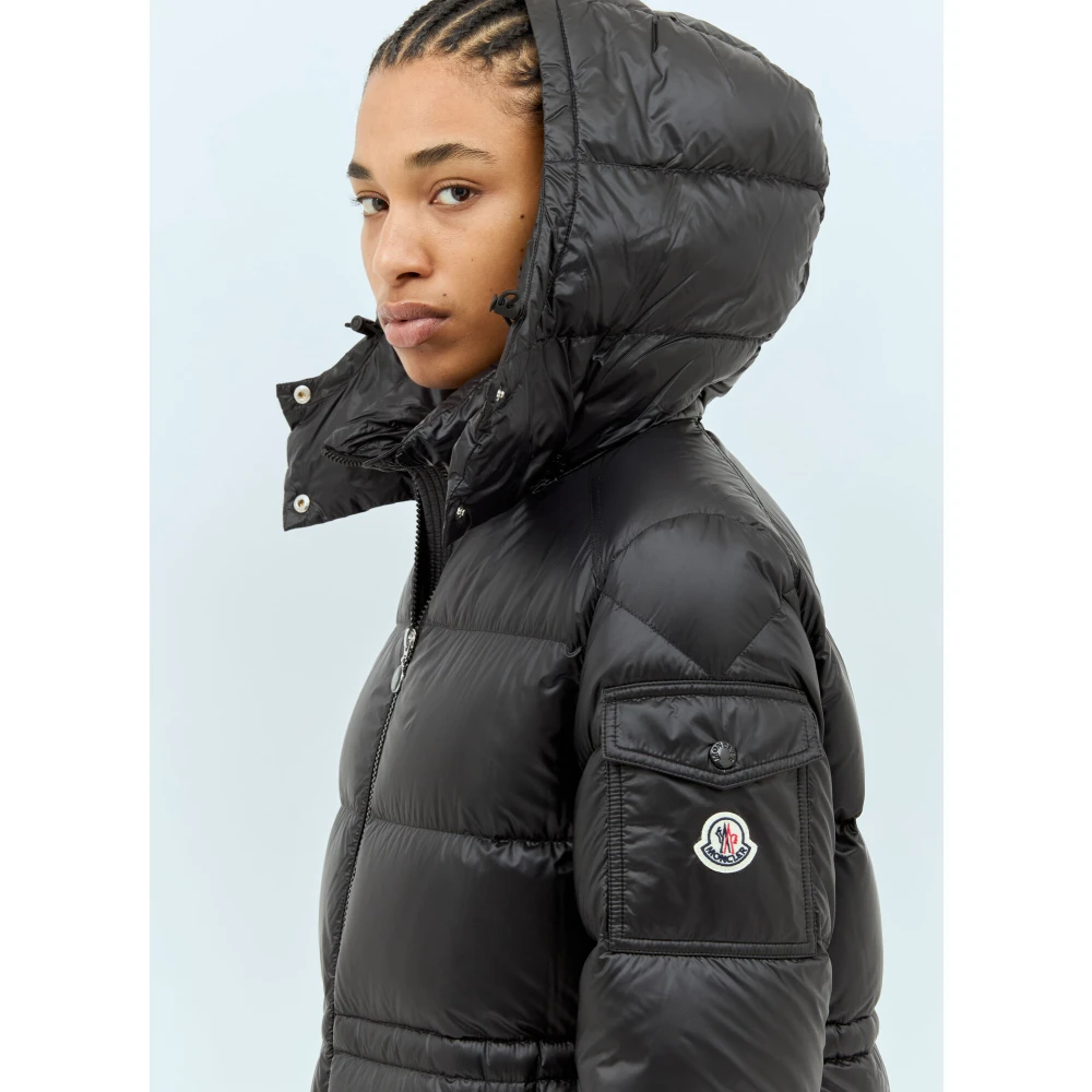 Moncler Hooded Down Jacket Black Dames