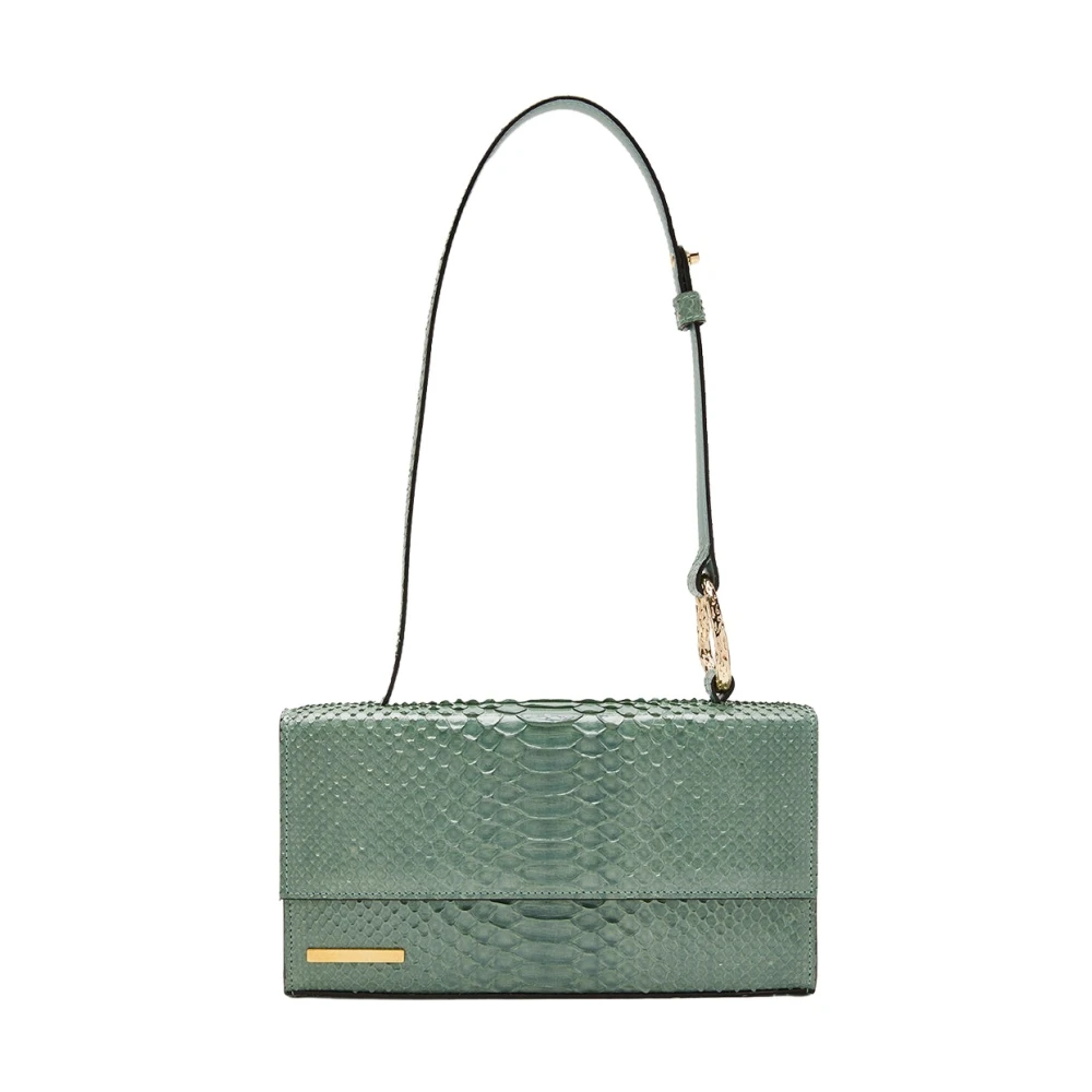 Biagini Python Schoudertas met Messing Detail Green Dames