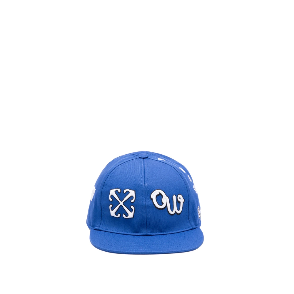 Off White Baseballpet met logo Blue Heren