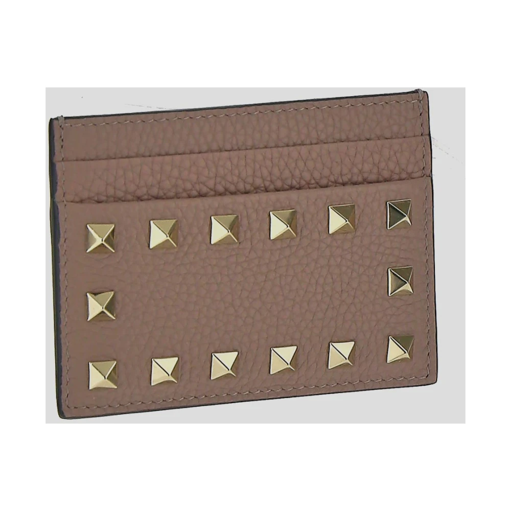 Valentino Garavani Studded Leather Cardholder Brown Dames