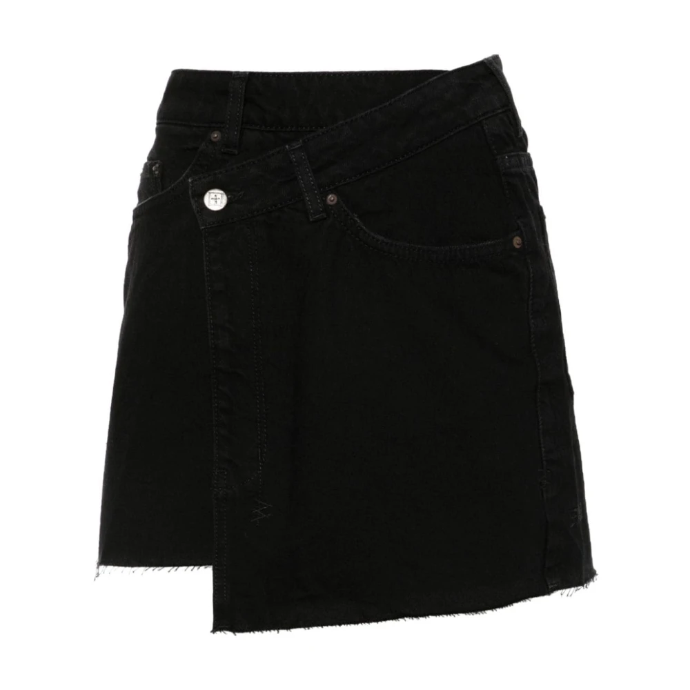 Ksubi Zwarte Asymmetrische Wikkelrok Black Dames