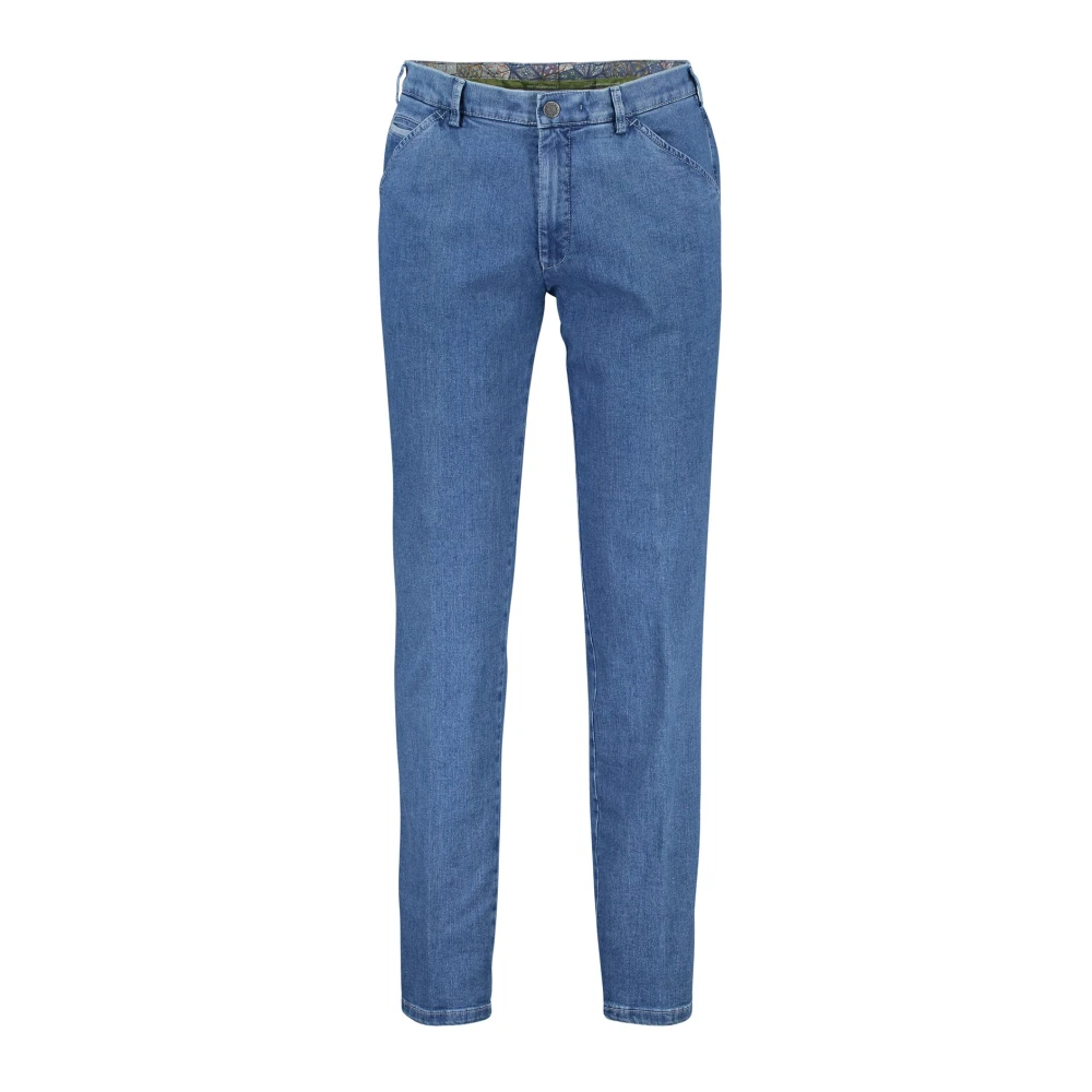 Meyer Blauwe Denim 5-Pocket Jeans Blue Heren