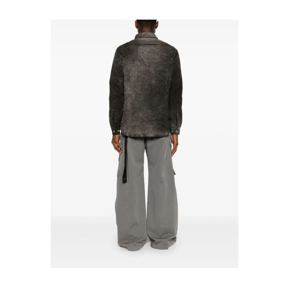 Rick Owens Gewatteerd denim jack Gray Heren