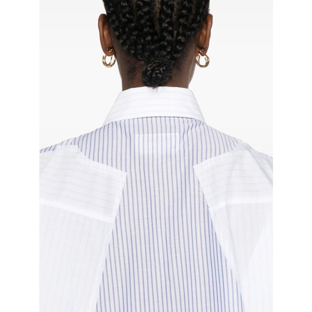 MM6 Maison Margiela Patchwork Shirt Dress White Dames