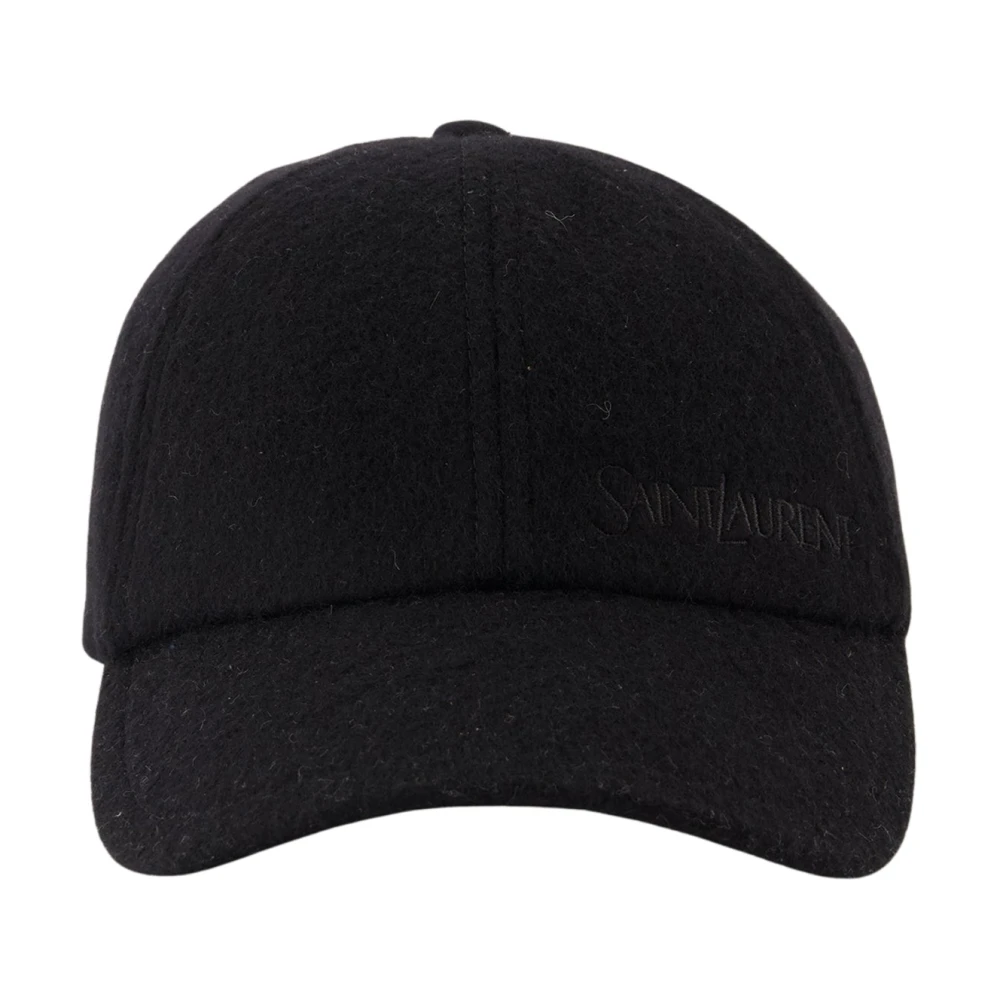 Saint Laurent Men's Black Hats & Caps, 59 Cm, Cashmere Cap Autumn-Winter 2025
