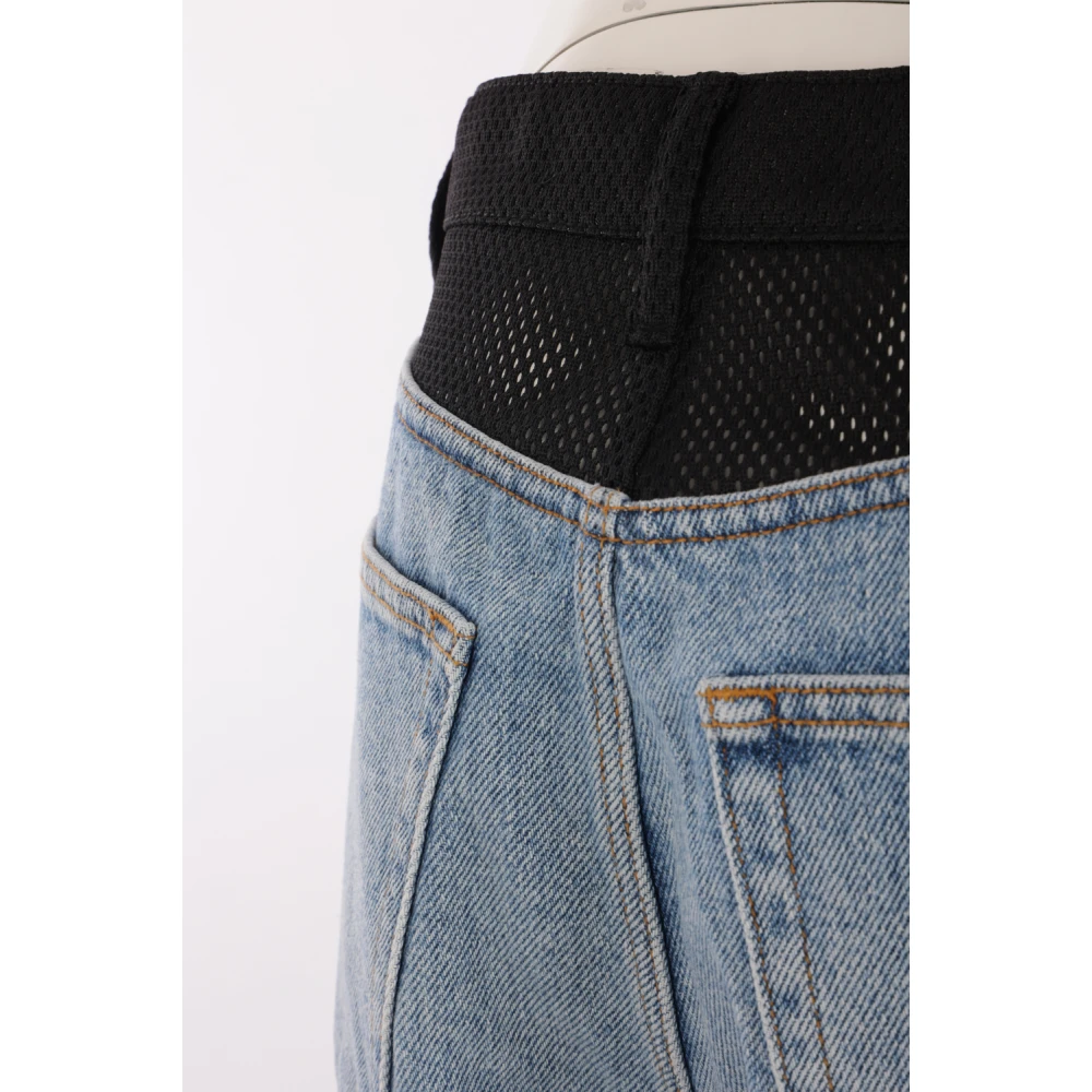 alexander wang Mesh Inzet Baggy Jeans Blue Dames