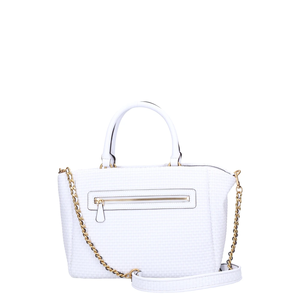 Guess Handtas van Geweven Kunstleer White Dames