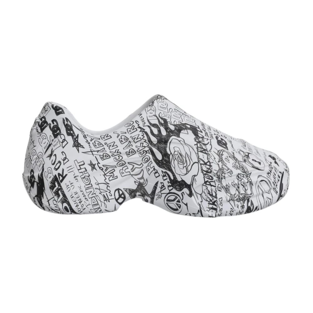 Dolce & Gabbana Men's Black Graffiti Slip-On Trainers - Sneakers - 10 Uk- Shoes