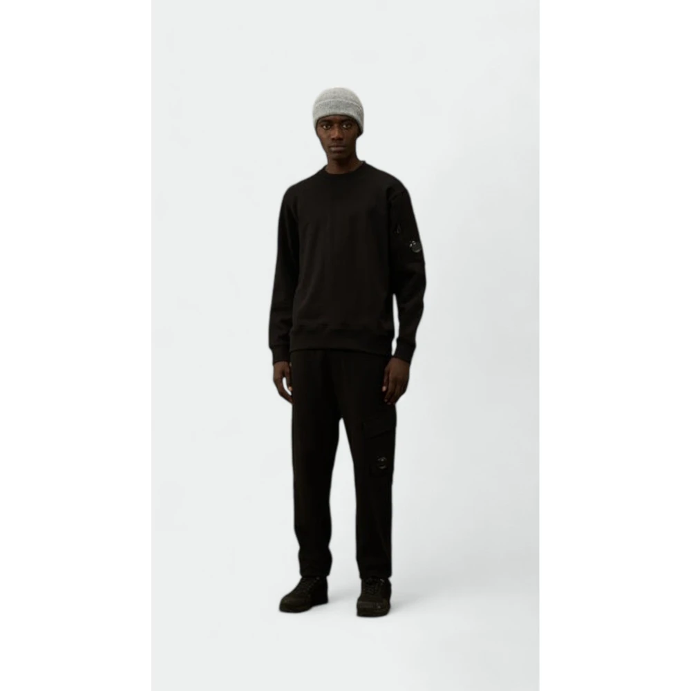C.P. Company Verhoogde Fleece Cargo Sweatpants Black Heren