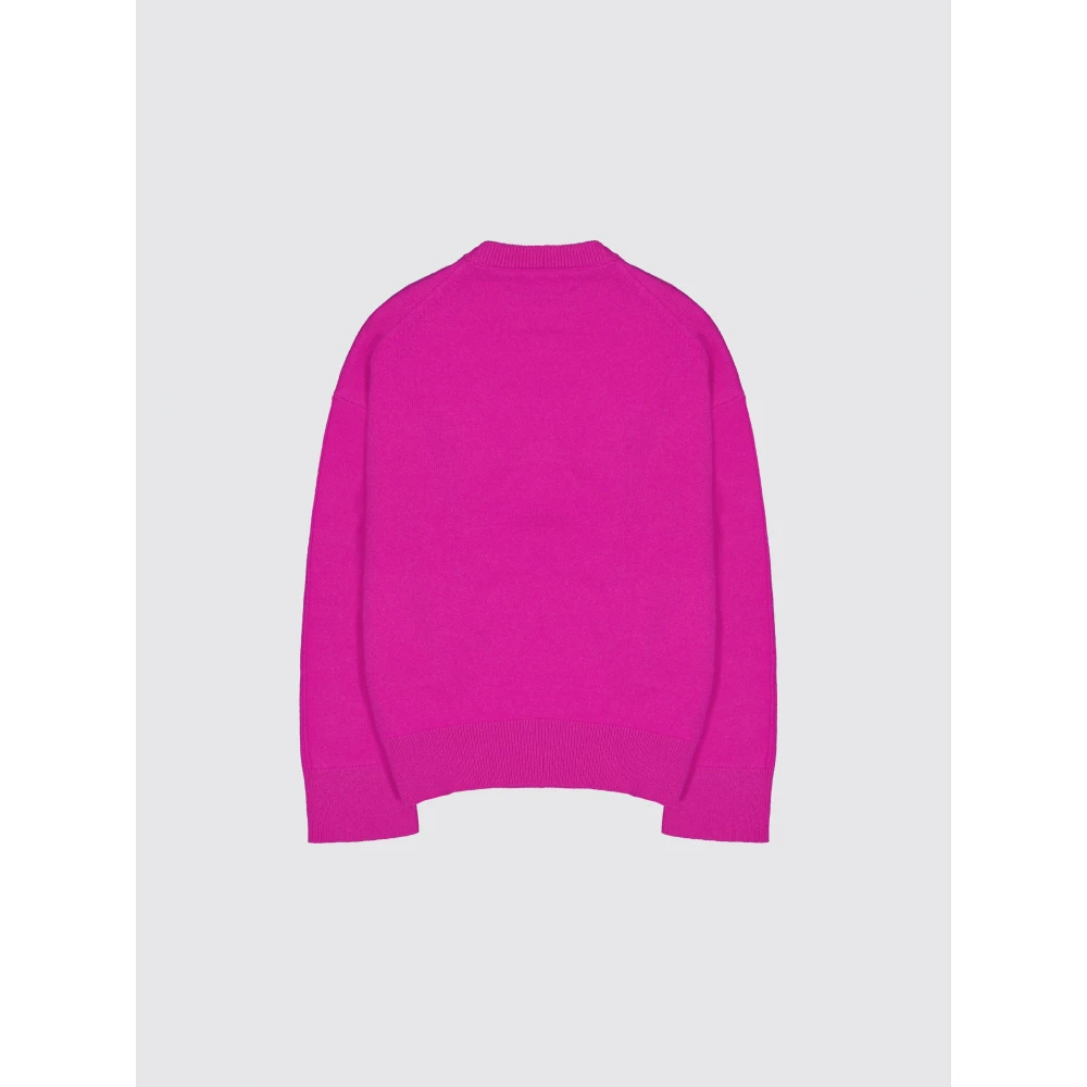 Laneus Asymmetrische Merinowollen Trui Pink Dames