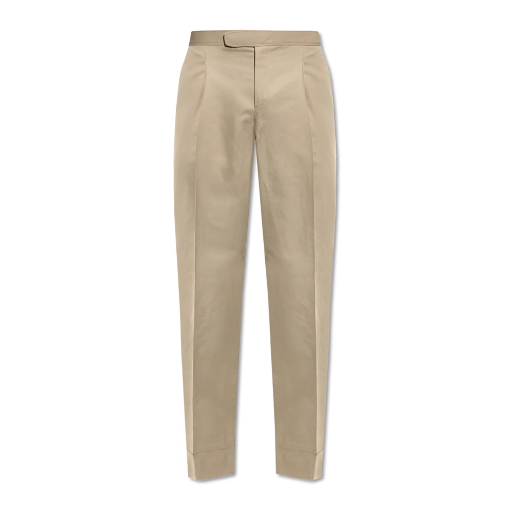 Brioni Veckade byxor Beige, Herr