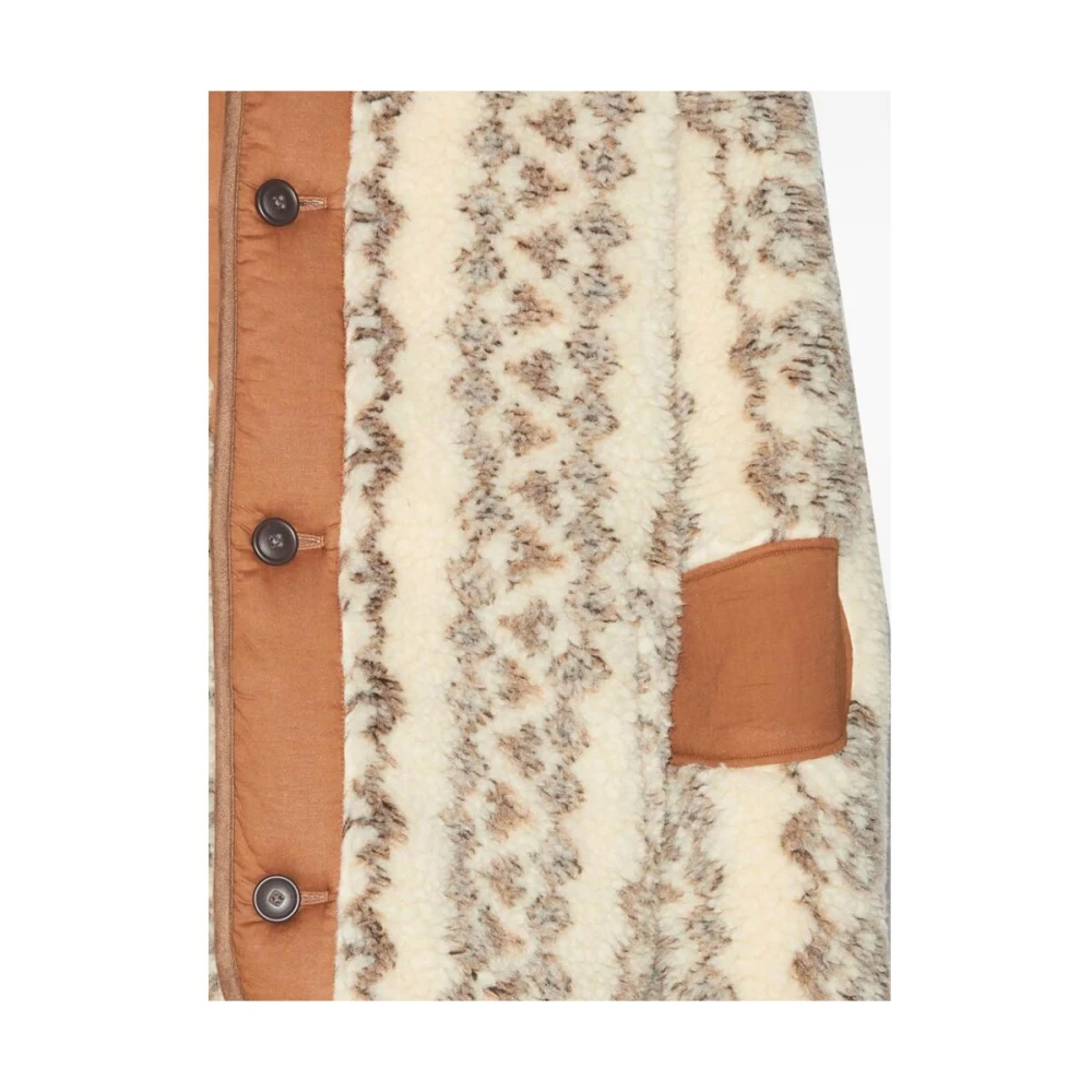 Isabel marant Shearling Gebreide Hoge Hals Jas Multicolor Heren