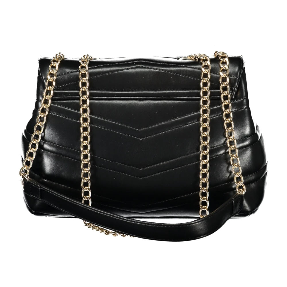 Valentino by Mario Valentino Zwarte Crossbody Tas met Ketting en Meerdere Compartimenten Black Dames