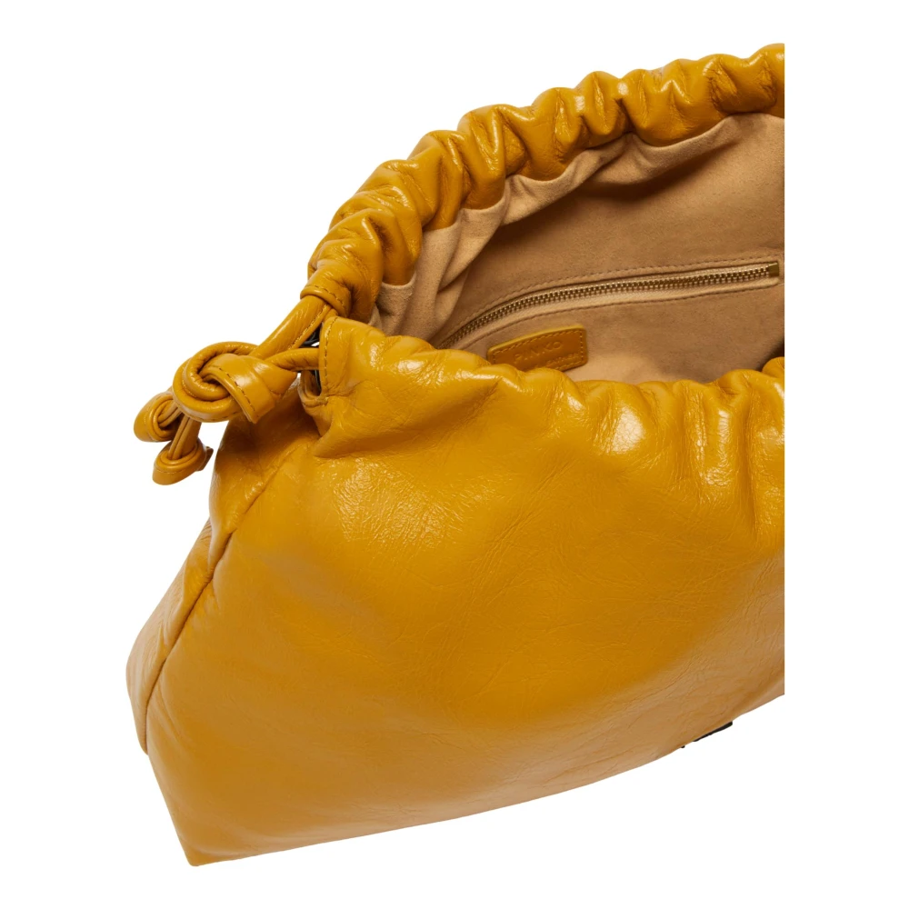 pinko Schoudertas met kettinghandvat in mosterd Yellow Dames