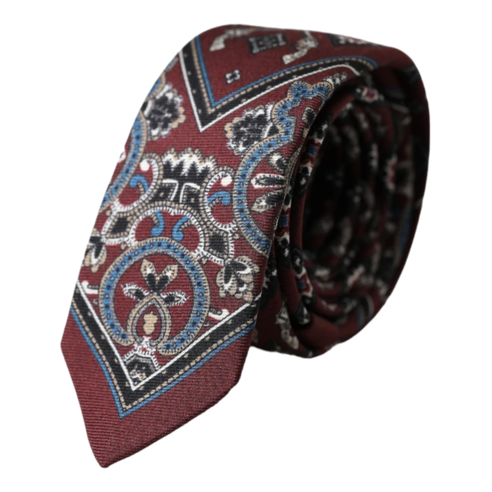 Dolce & Gabbana Mannelijk Rood Accessoires Heren, One Size, Sicilian Western Tie