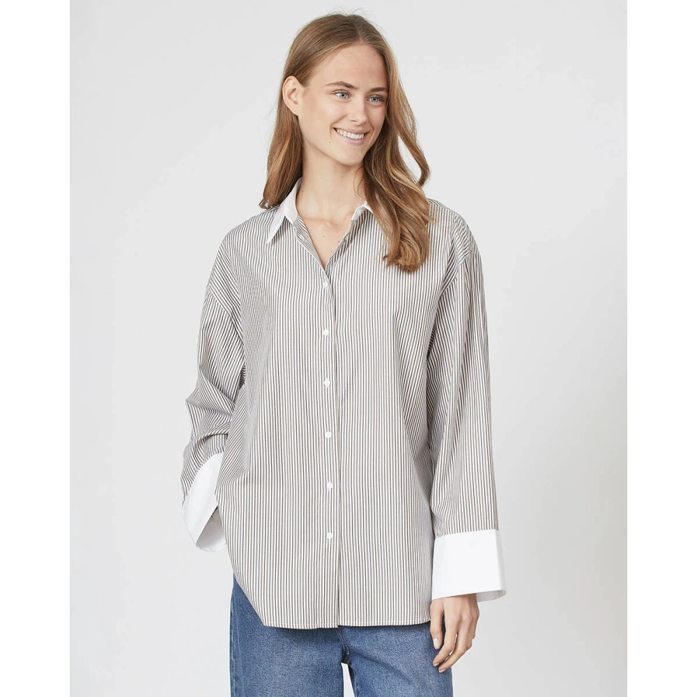 Sisters Point Lange Mouw Blouse Viska Gray Dames