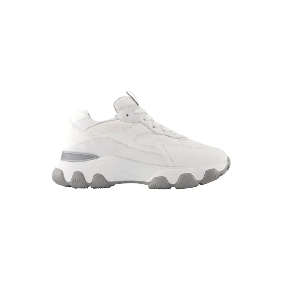 Hogan Svarta tyg sneakers med 5,5 cm klack White, Dam