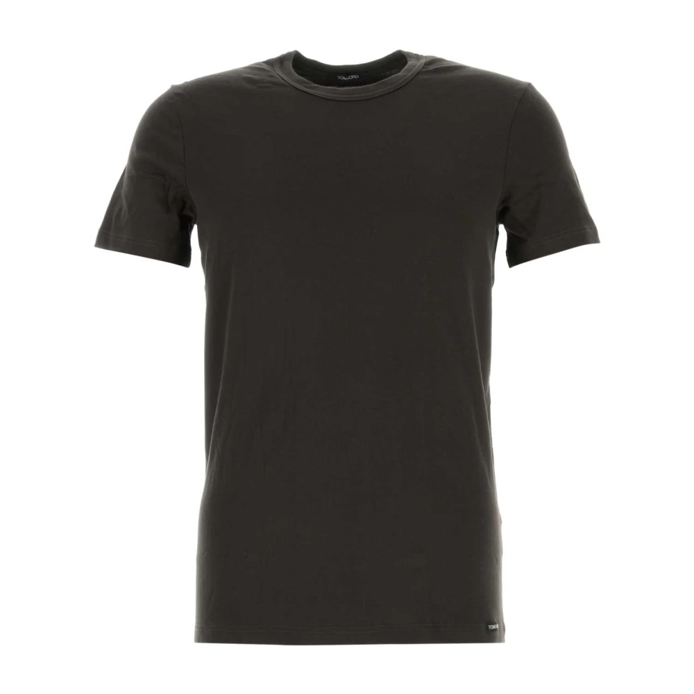 Tom Ford Stretch Katoenmix Bruin T-shirt Brown Heren