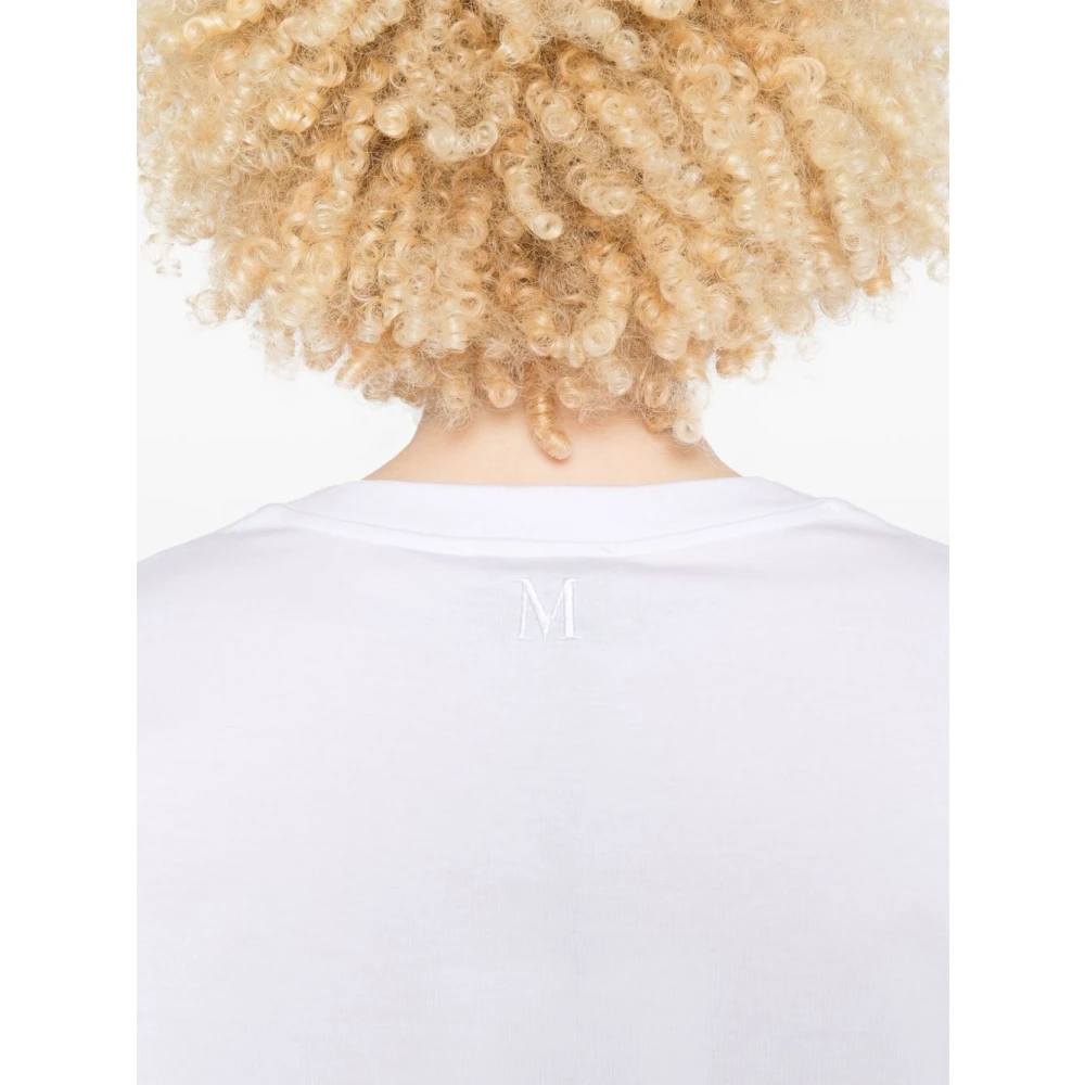 Max Mara Wit Geborduurd Logo Crew Neck T-shirt White Dames