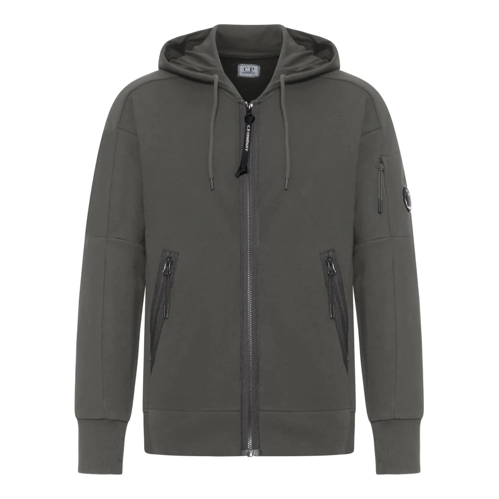 C.p. Company Men's Black Hooded Open Sweatshirt - Zip-Throughs - 2XL - Sweatshirts & Hoodies