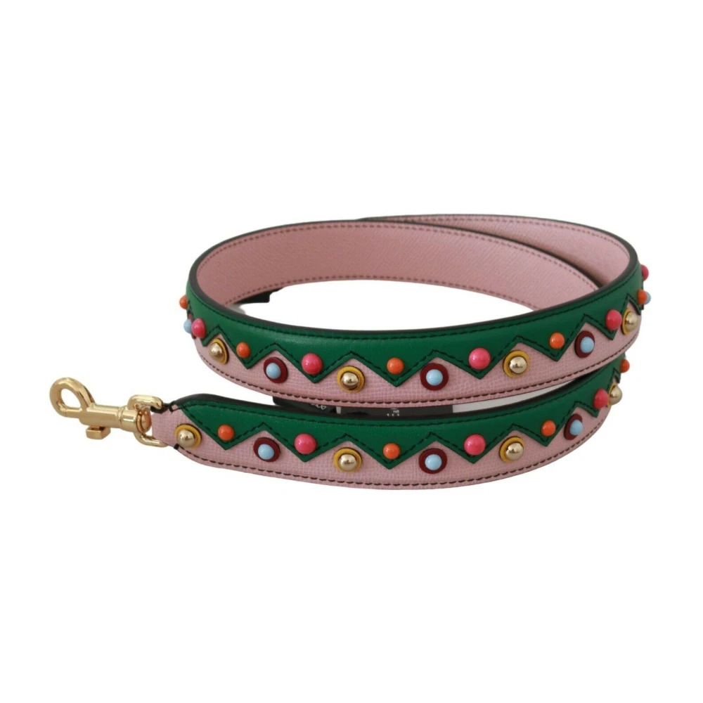 Dolce & Gabbana Leren Schouderband voor Handtas Multicolor Detail Pink Heren