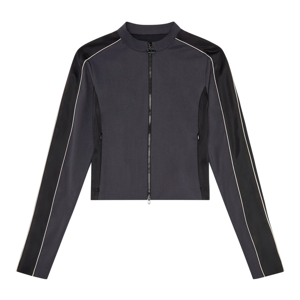 Diesel Racer jacket in double-knit and wool blend Gray Dames