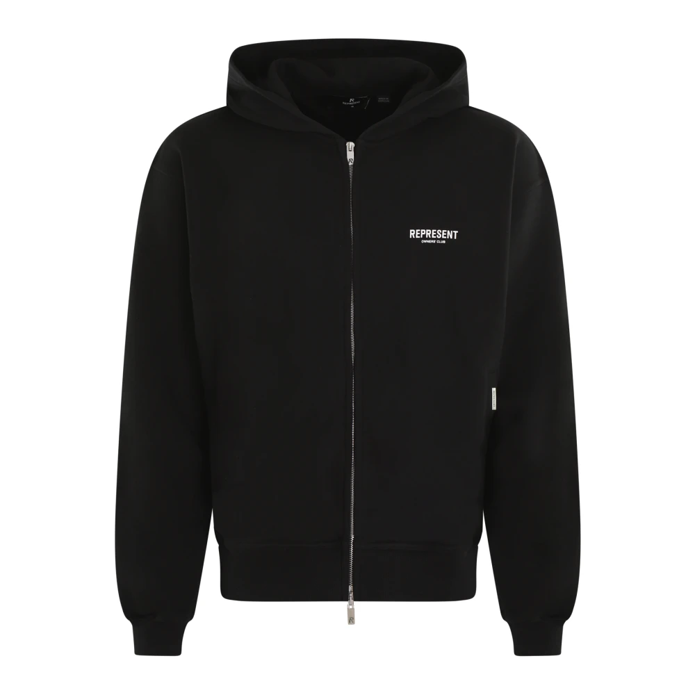 Represent Full Zip Cotton Hoodie - Male - Zip-Throughs - Black - S - Sweatshirts & Hoodies - Image 3