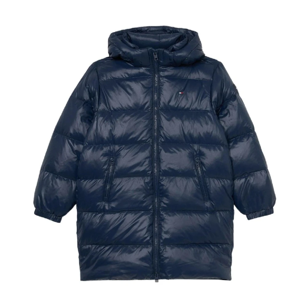 Tommy Hilfiger Girls Blue Long Down Jacket Essential Style - Winter Jackets - 6 Y - Kids
