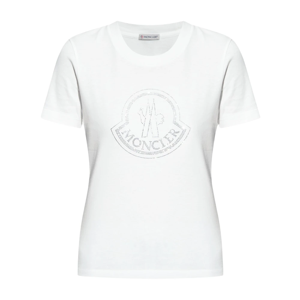 Moncler T-shirt med logotyp White, Dam