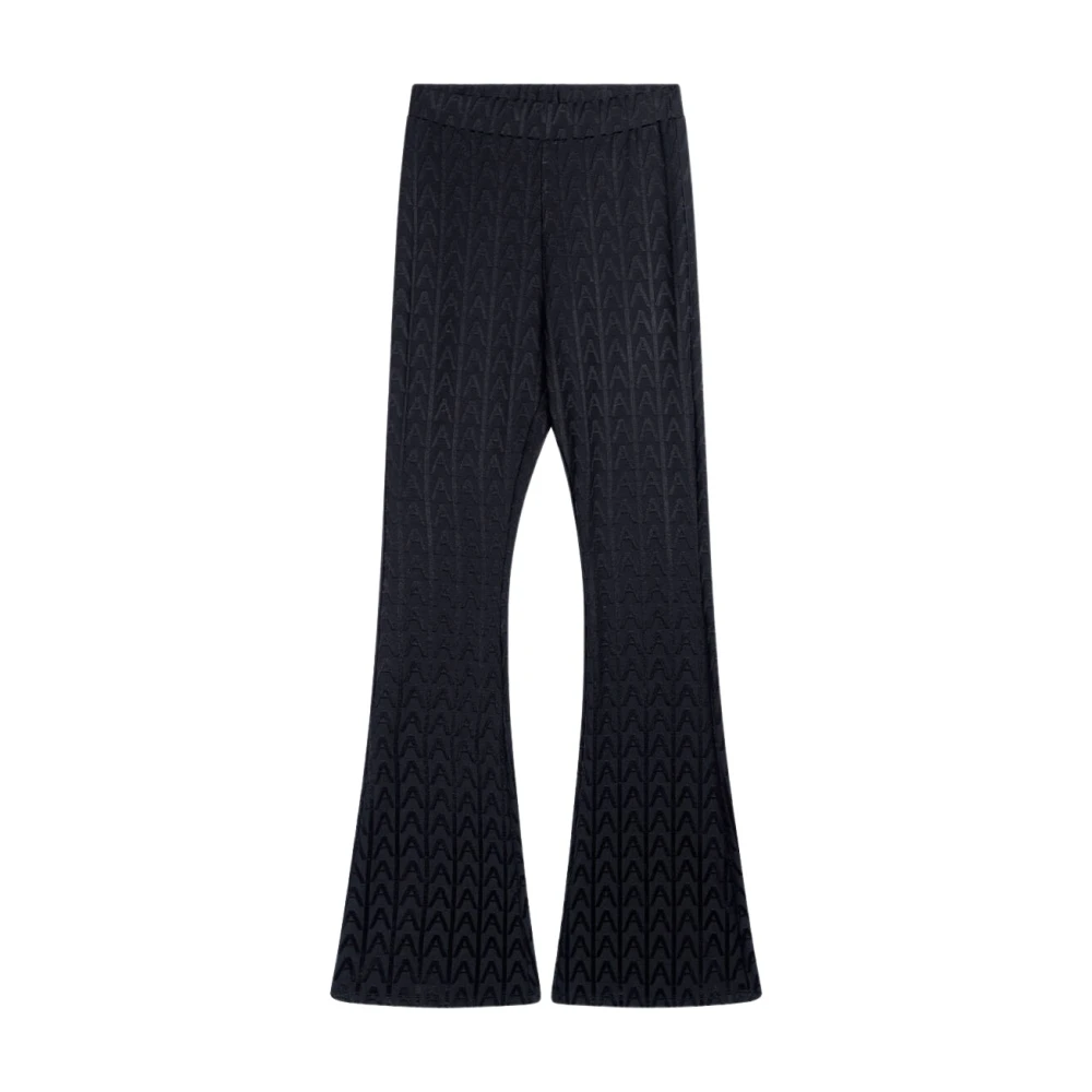 ALIX THE LABEL Dames Broeken Ladies Knitted A Jacquard Knit Pants Zwart